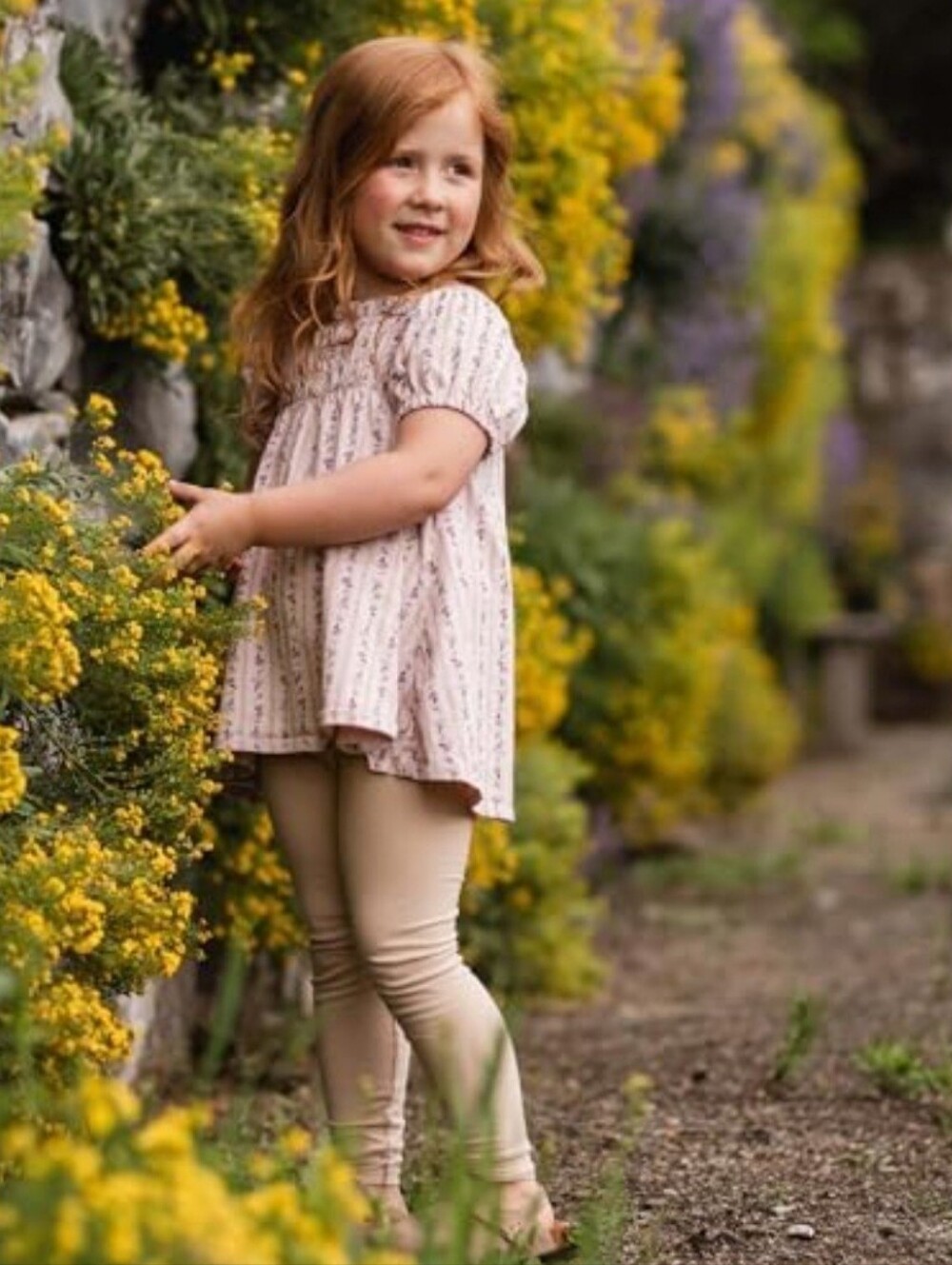 Burt's Bees Girls' Farmhouse Pink Floral Short-Sleeve Tunic & Leggings, Size 3T